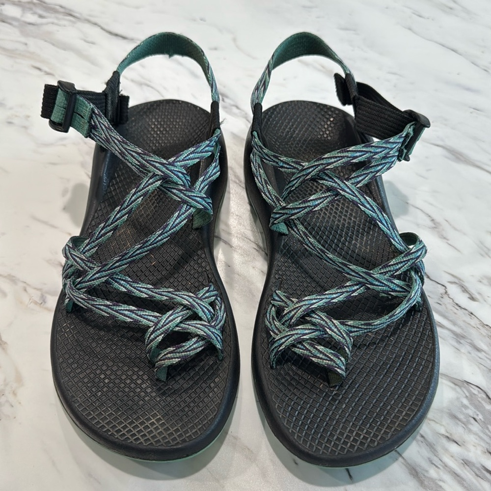 Chaco Women's ZX/2 Classic Sandals Teal Green and‎ Purple Size 10